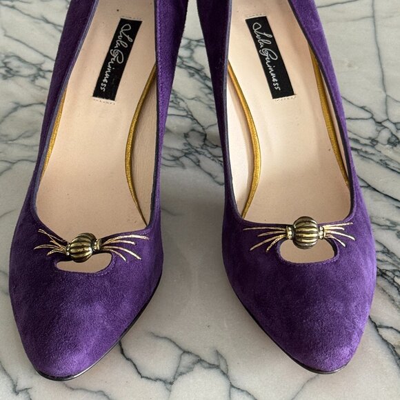 Vintage Lulu Guinness Slip On Cone Heel Cut Out Shell Pumps - US 7.5 - NEW - Picture 2 of 10